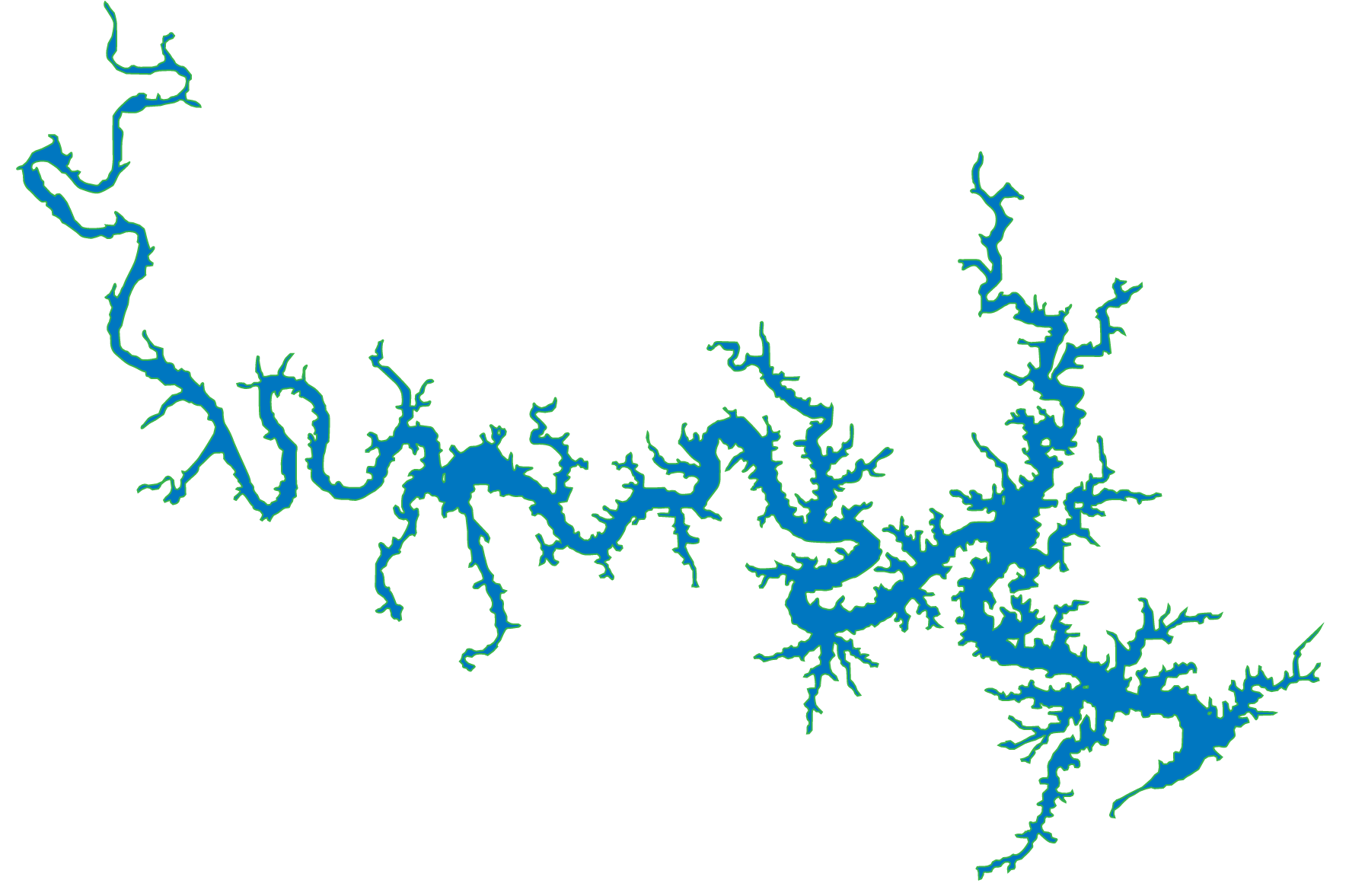 Lake Bull Shoals map outline